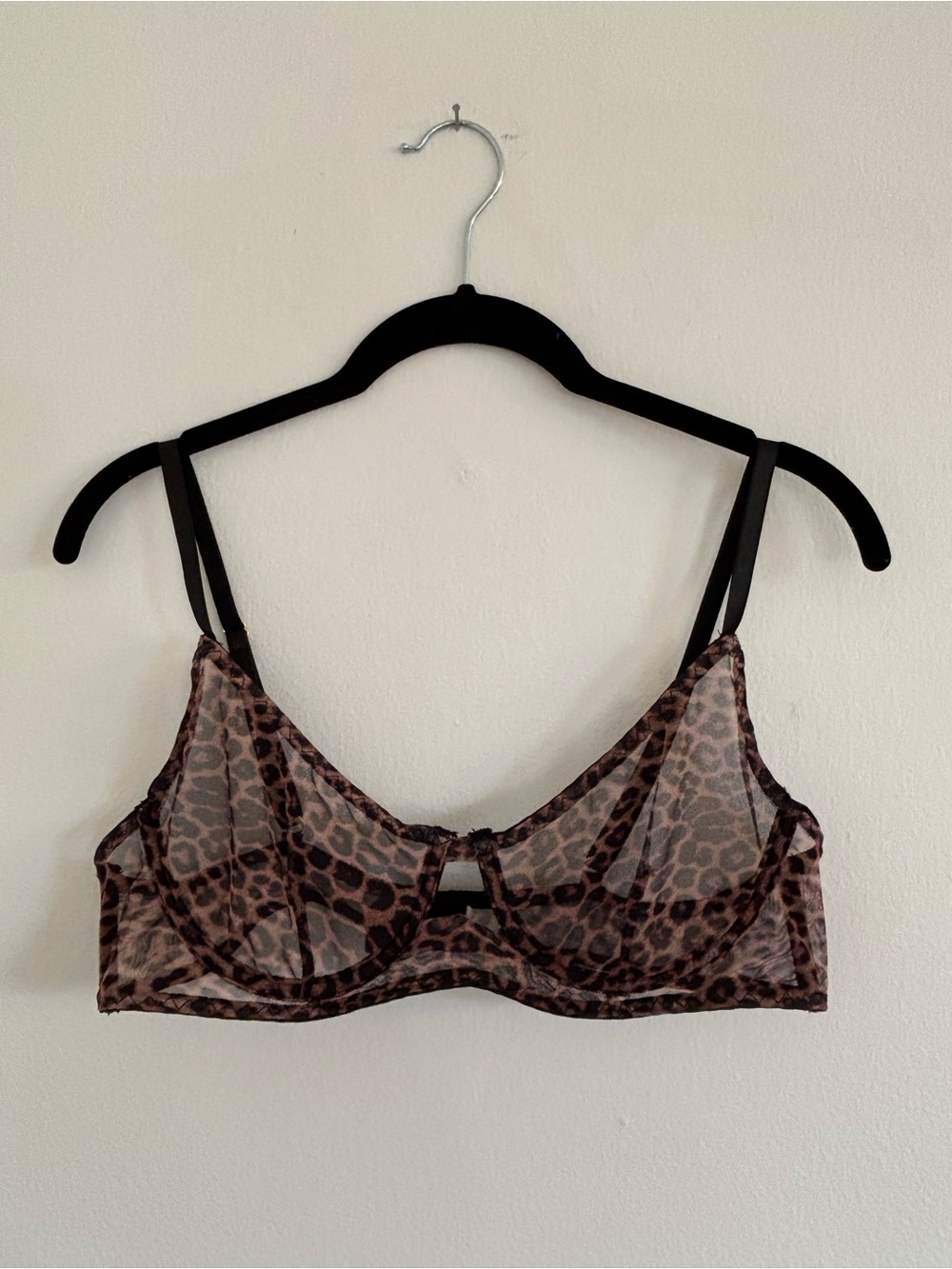 Brown Leopard Sheer Underwire Bralette